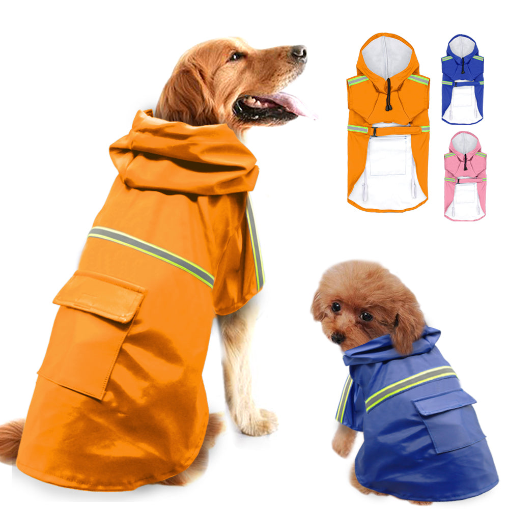 PawFix Waterproof Hooded Dog Raincoat – Reflective Rain Jacket with Pocket