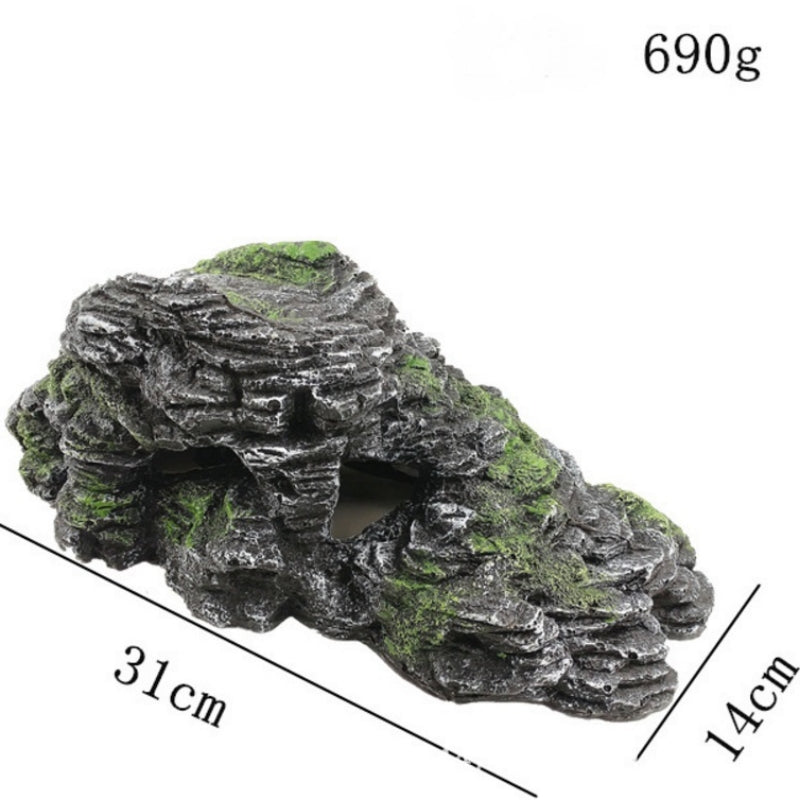 PawFix Aqua-Terrace Rockery — Resin Landscape Decor for Fish Tanks & Turtle Tanks