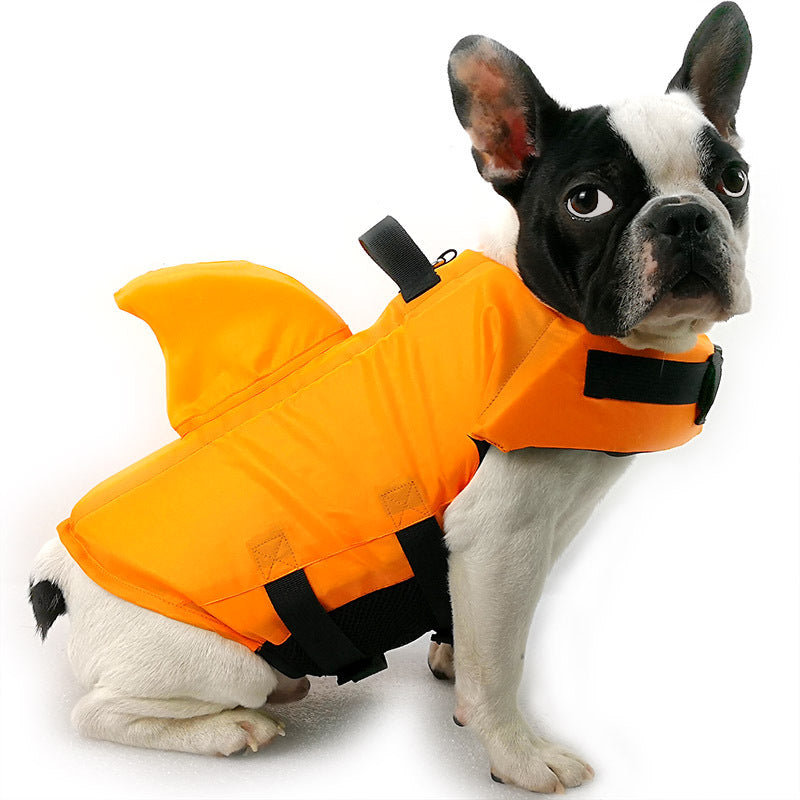 PawFix Shark-Fin Dog Life Vest – Orange Flotation Vest with Dorsal Fin for Dogs
