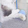 PawFix Spring-Bop Suction-Cup Cat Toy – Bouncy Self-Play Spring with Faux-Fur Pom, Blue