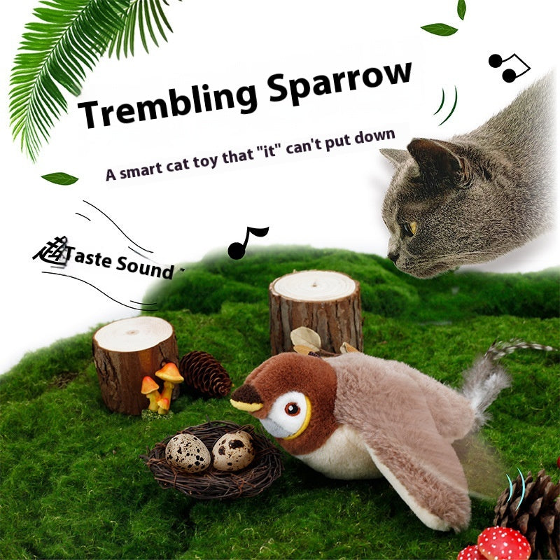 PawFix Flap & Chirp Bird Toy – Flapping Chirping Cat Toy, USB Rechargeable