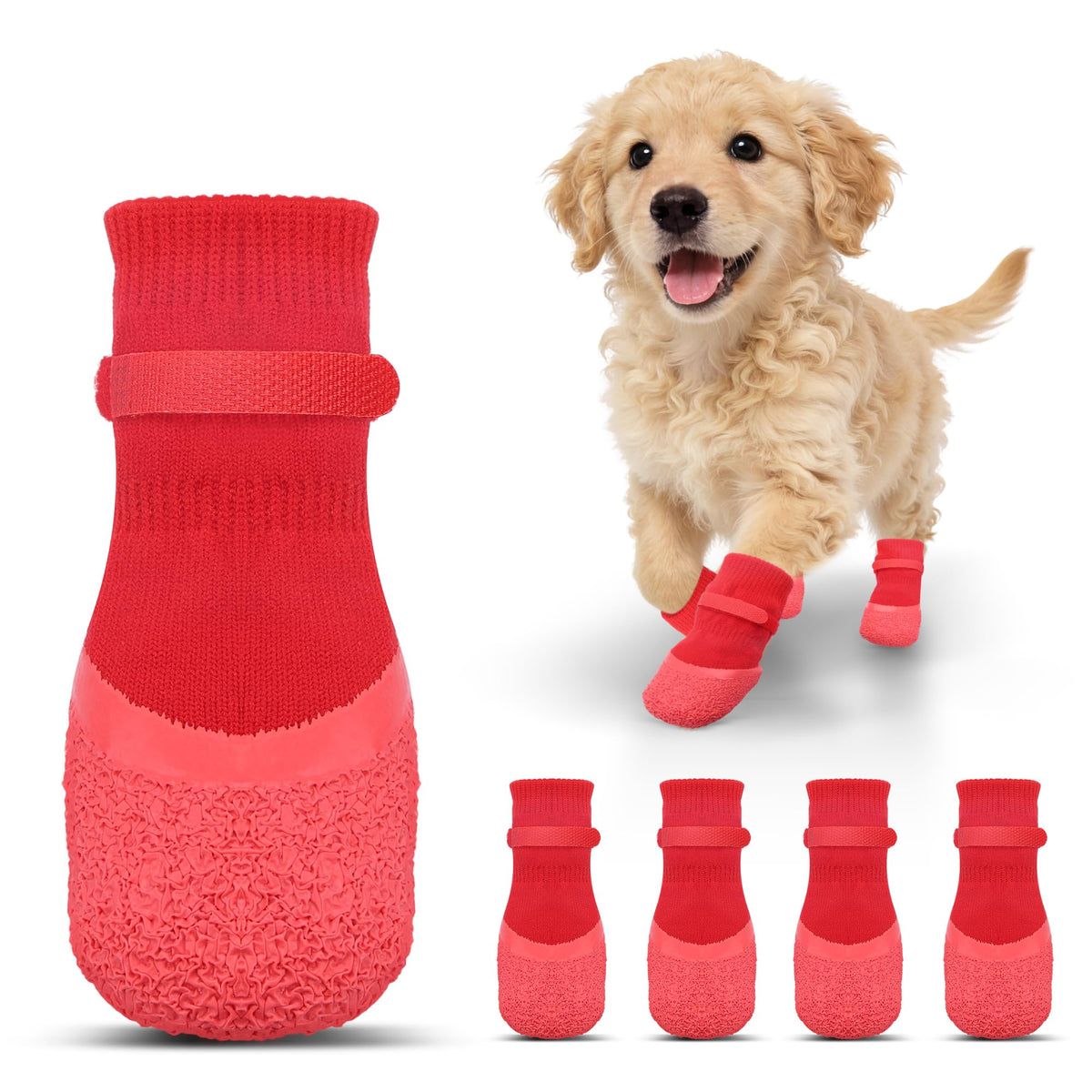 PawFix Grip-Socks for Senior Dogs – Anti-Slip 4-Pack for Hardwood Floors