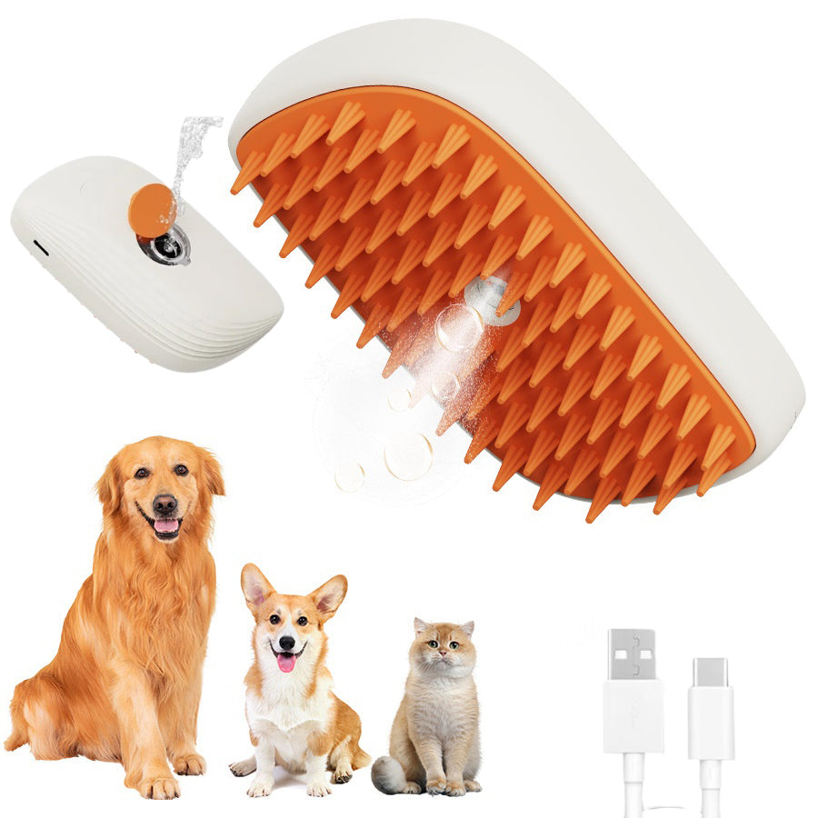 PawFix Steamy Mist Grooming Brush – USB Rechargeable Nano-Mist Spray Brush